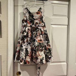 Girls Party Dress Pippa & Julie Grey Floral Shantung Dress